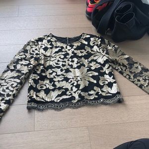 Endless Rose black lace with gold sequined top